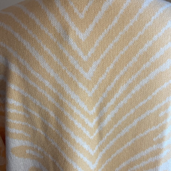 SOFT SURROUNDINGS Size L Light Orange & Cream Zebra Stripe Open Front Cardigan - Picture 5 of 9